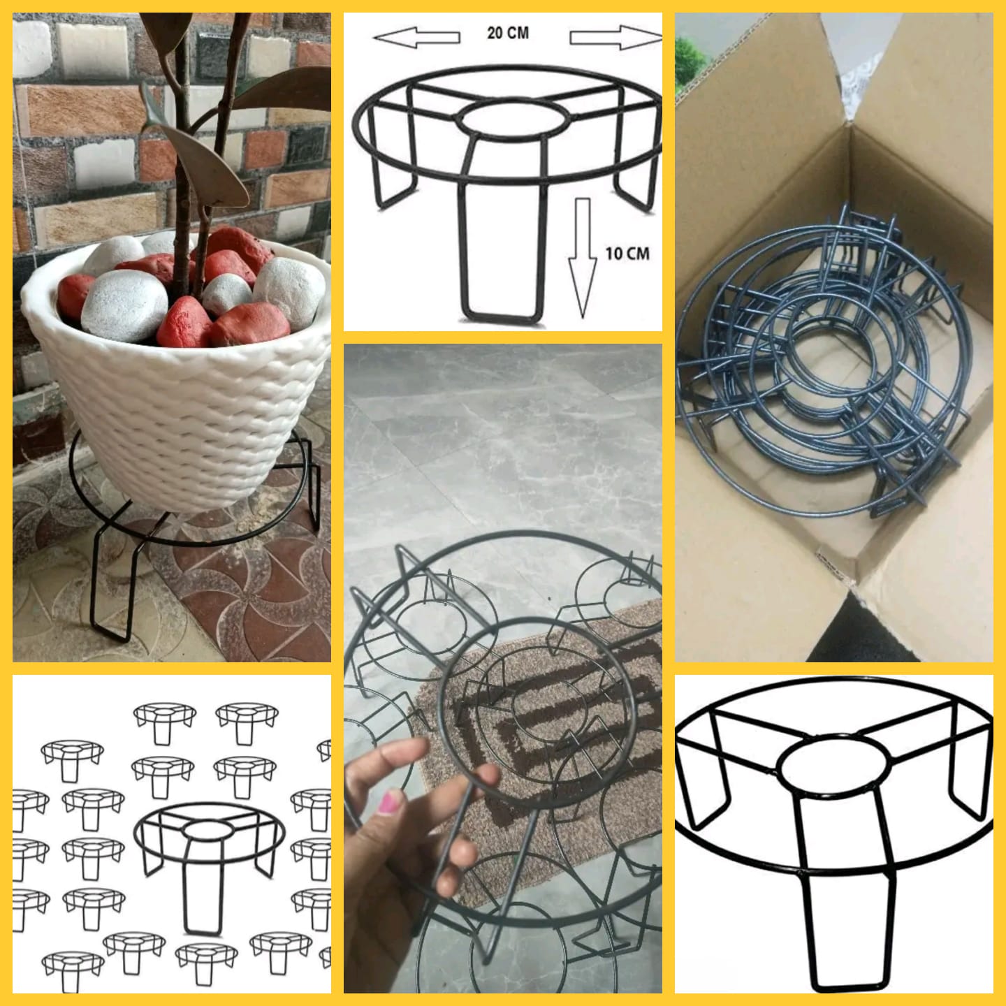 Round Metal pot stand combo pack 12